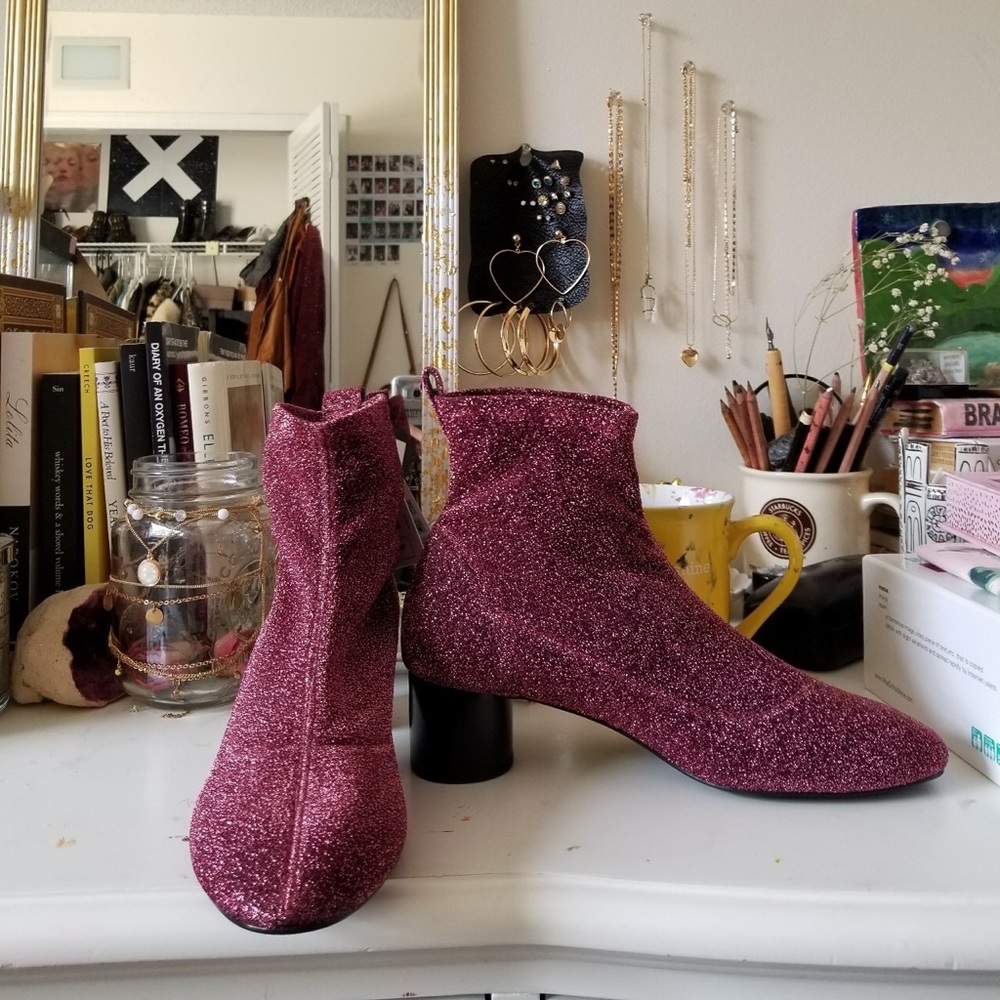 Zara Glittery Sock Booties
